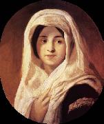 Brocky, Karoly Portrait of a Woman with Veil Spain oil painting artist
